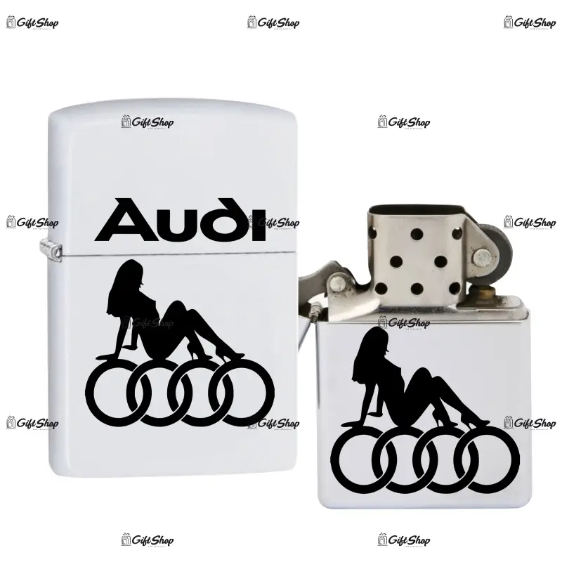 Audi, bricheta metalica gravata laser cu mesaj